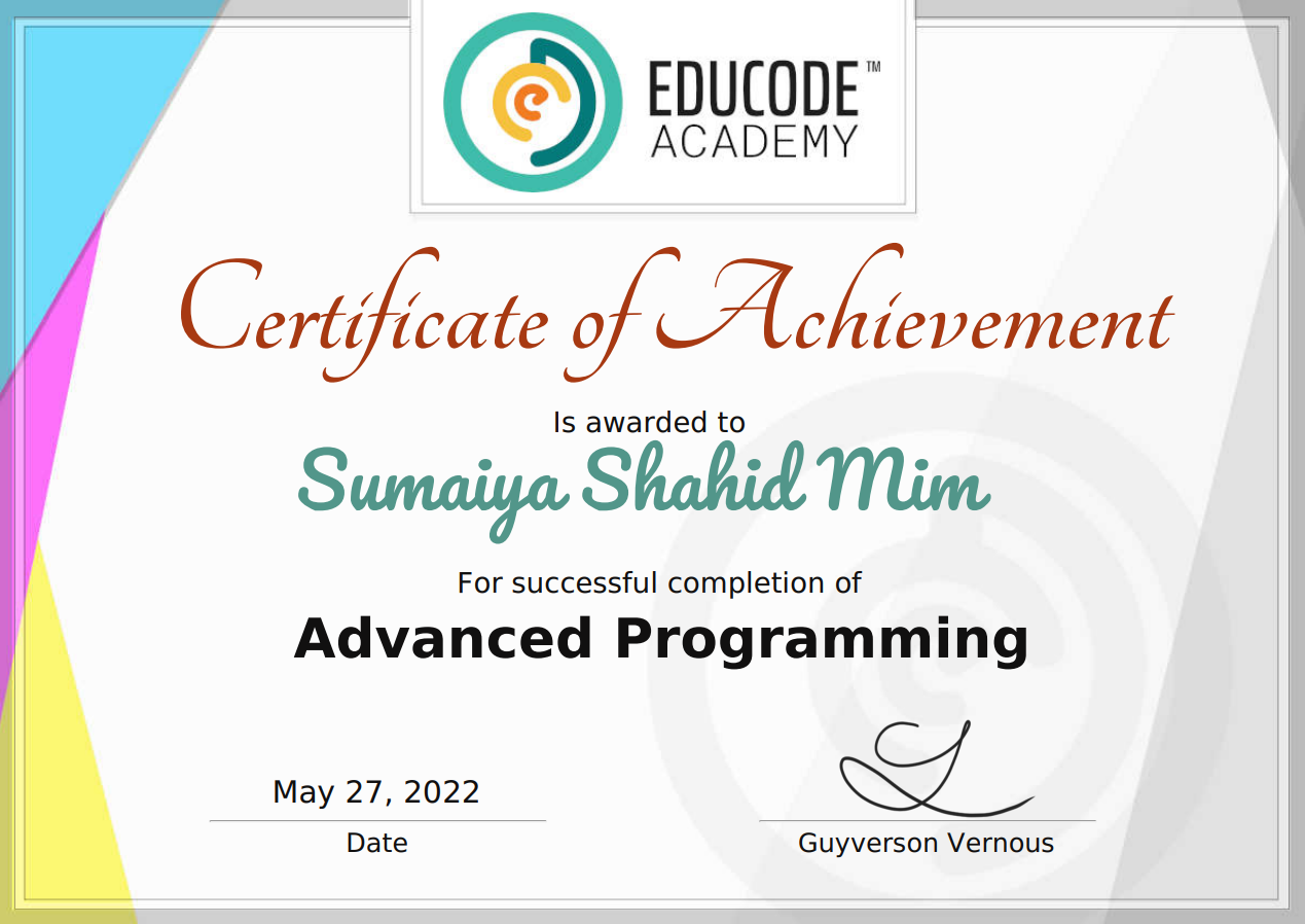 achievement advanced programming